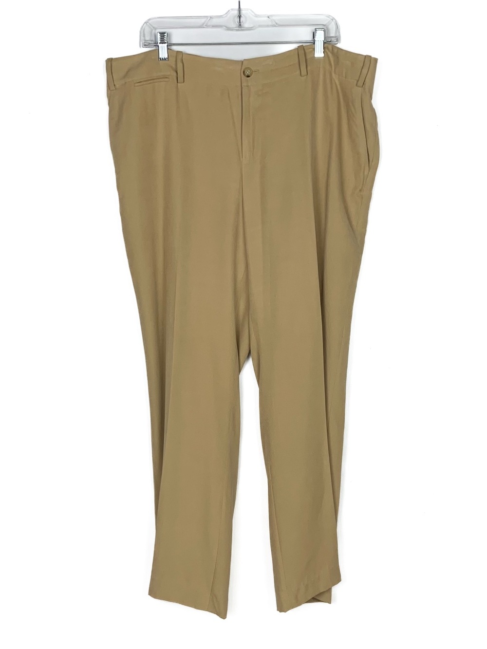 Lauren Ralph Lauren Women Size 16W 100% Silk Sanderson Dress Pants Beige Lined